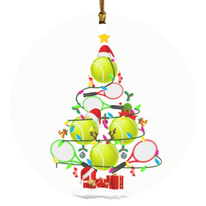 Christmas Ornament Funny Tennis Lover Christmas Tree Light Xmas Decorative Hanging Ornaments SUBORNC Circle Ornament - Macnystore
