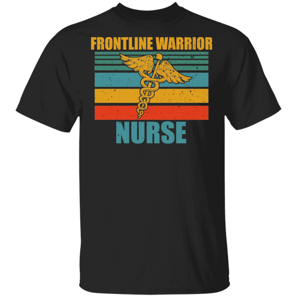 Vintage Retro Frontline Warrior Nurse Cool Medical Symbol Nurse Doctor Gifts T-Shirt - Macnystore