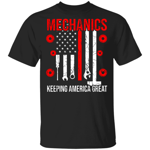 Mechanic Shirt Mechanic Keeping America Great Cool Proud American Flag Gifts T-Shirt - Macnystore