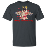 Happy Valentine's Day Cupid Pug Dog Pet Lover Matching Shirts For Couples Boys Girls Women Personalized Valentine Gifts T-Shirt - Macnystore