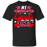 My KIndergarten Cupids Will Steal Your Hearts Teacher Kindergarten Preschool Pre-k Teacher Student Funny Teacher Valentine Gift T-Shirt - Macnystore