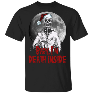 Halloween Skeleton Shirt Baby I'm Dead Inside Horror Halloween Skeleton Drinking Black Coffee Lover Gifts Halloween T-Shirt - Macnystore