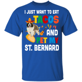 I Just Want To Eat Tacos And Pet My St. Bernard Mexican Gifts Youth T-Shirt - Macnystore