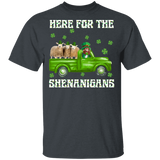 Here For The Shenanigans Leprechaun Sheep St Patrick's Day T-Shirt - Macnystore