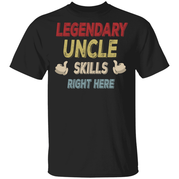 Vintage Legendary Uncle Skills Right Here Matching Family Gifts T-Shirt - Macnystore
