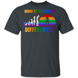 Vintage Some Of Us Evolve Differently Gay Evolution Cute Pride LGBT Flag Gay Lesbian Gifts T-Shirt - Macnystore