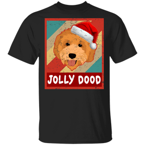 Christmas Dog Shirt Vintage Jolly Dood Funny Christmas Santa Goldendoodle Dog Lover Gifts T-Shirt - Macnystore