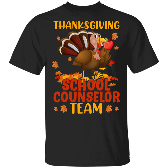 Thanksgiving Turkey Shirt Thanksgiving School Counselor Team Funny Thanksgiving Turkey School Counselor Fall Autumn Lover Gifts Thanksgiving T-Shirt - Macnystore