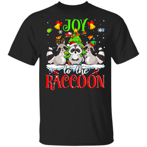 Christmas Raccoon Shirt Joy To The Raccoon Funny Christmas Santa Elf Reindeer Raccoon Lover Gifts T-Shirt - Macnystore
