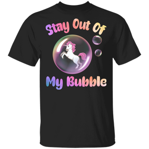 Stay Out Of My Bubble Funny Unicorn In Bubble Shirt Matching Kids Men Women Magical Unicorn Lover Gifts T-Shirt - Macnystore