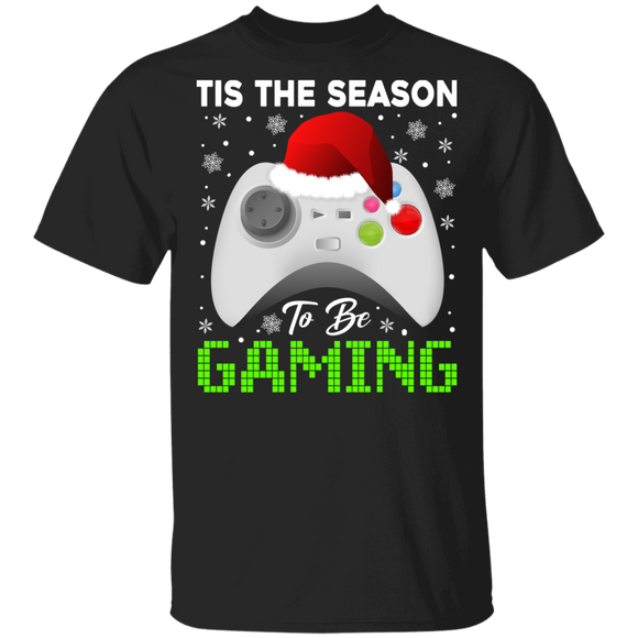 Christmas Gamer Shirt Tis The Season To Be Gaming Funny Christmas Santa Video Game Gamer Gifts T-Shirt - Macnystore