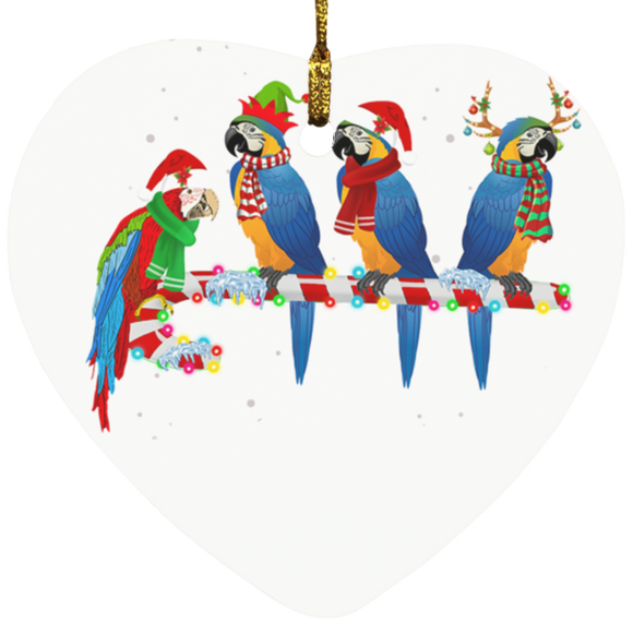 Christmas Ornament Macaws On Candy cane Decorative Hanging Ornaments Ornament Xmas - Macnystore