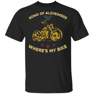 Song Of Alzheimers Where's My Bike Cool Biker Alzheimer Awareness Gifts T-Shirt - Macnystore