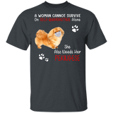 A Woman Cannot Survive On Self-Social Distancing Alone She Also Needs Her Pekingese Funny Pekingese Shirt Pekingese Lover Gifts T-Shirt - Macnystore
