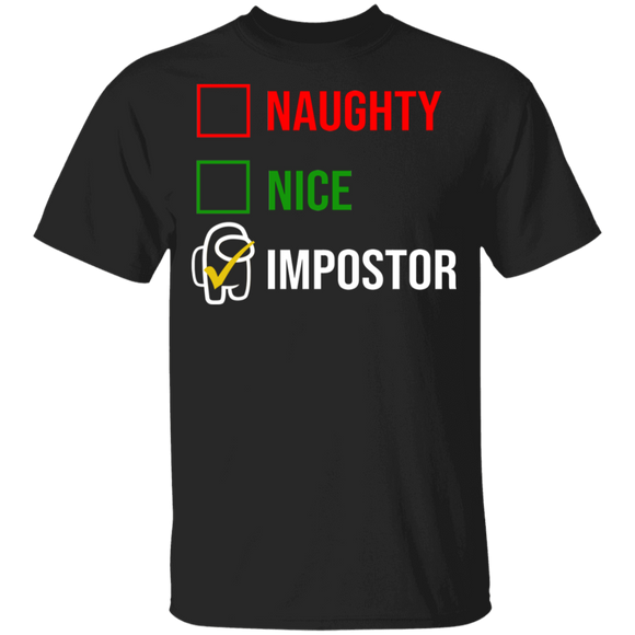 Gamer Shirt Naughty Nice Impostor Funny Imposter Crewmate Sus Among Us Game Gamer Gifts Youth T-Shirt - Macnystore