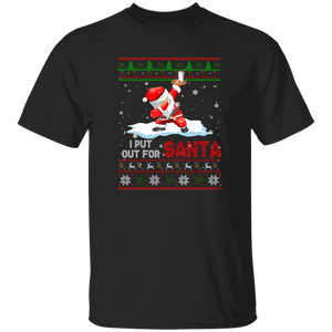 Ds3 I Put Out For Santa Funny Christmas Sweater Santa Dabbing T-Shirt