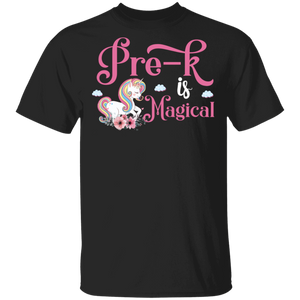 Pre-K Is Magical Cool Floral Unicorn Back To School Gifts T-Shirt - Macnystore
