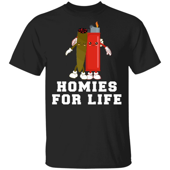 Weed Stoner Shirt Homies For Life Funny Weed Marijuana Smoker Potheads Stoners Gifts T-Shirt - Macnystore