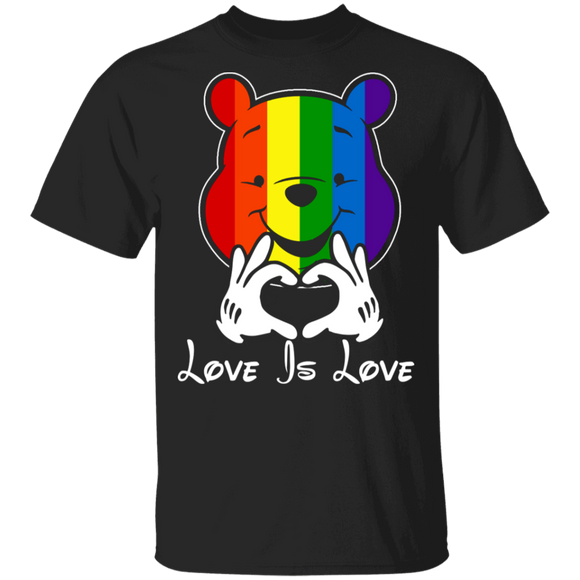Love Is Love Heart LGBT Winnie The Pooh Proud LGBT Lesbian Gay Shirt T-Shirt - Macnystore