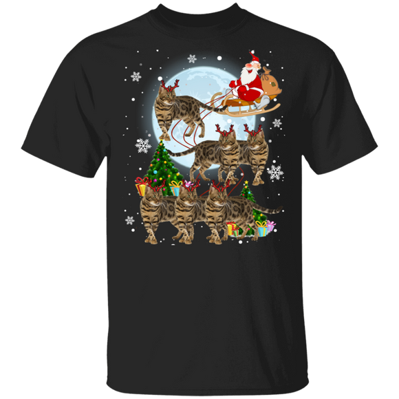 Christmas Cat Shirt Bengal Reindeer Christmas Cute X-mas Bengal Cat Lover Gifts Christmas T-Shirt - Macnystore