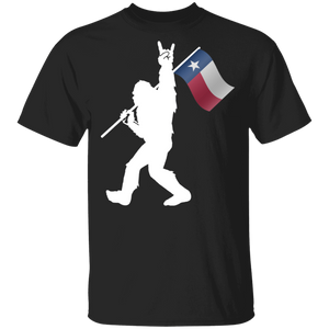 Bigfoot Rock And Roll Bring Texas Flag Shirt Matching Rock And Roll Music Band Lover Fans Gifts T-Shirt - Macnystore