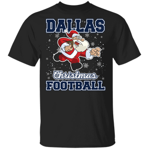 Christmas Santa Shirt Dallas Christmas Football Funny Christmas Santa Football Player Lover Gifts Christmas T-Shirt - Macnystore