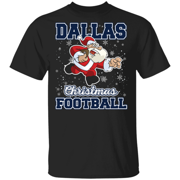 Christmas Santa Shirt Dallas Christmas Football Funny Christmas Santa Football Player Lover Gifts Christmas T-Shirt - Macnystore