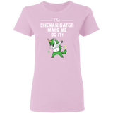 The Shenanigator Made Me Do It Unicorn St Patrick's Day Gifts Ladies T-Shirt - Macnystore