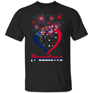Flamingo Sunflower Heart Flag 4th July American Patriotic.png T-Shirt - Macnystore