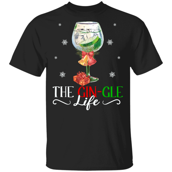 Christmas Drinking Shirt The Gin-Gle Life Funny Christmas Jingle Drinking Lover Gifts T-Shirt - Macnystore