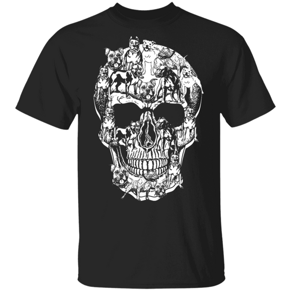 Cool Pitbulls Skull Matching Pitbull Dog Lover Owner Fans Trainer Gifts T-Shirt - Macnystore