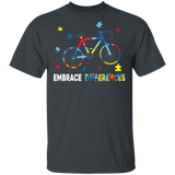Embrace Differences Bicycle Cute Autism Awareness Cyclist Gift T-Shirt - Macnystore
