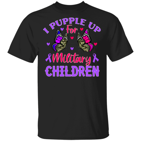 I Purple Up Shirt For The Month Of The Military Kids Funny Military Child Month Children Men Women Butterfly Lover Gifts T-Shirt - Macnystore