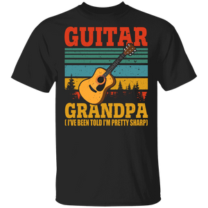Guitar Lover Shirt Vintage Retro Guitar Grandpa I've Been Told I'm Pretty Sharp Cool Guitarist Guitar Lover Gifts T-Shirt - Macnystore