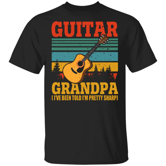 Guitar Lover Shirt Vintage Retro Guitar Grandpa I've Been Told I'm Pretty Sharp Cool Guitarist Guitar Lover Gifts T-Shirt - Macnystore