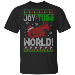 Christmas Tuba Lover Shirt Joy Tuba World Funny Ugly Christmas Sweater Santa Tuba Lover Gifts Christmas T-Shirt - Macnystore