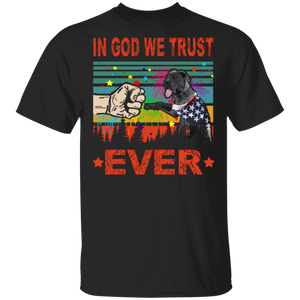 In God We Trust Ever Cute Cane Corso Wearing American Flag 4th Of July Gifts T-Shirt - Macnystore