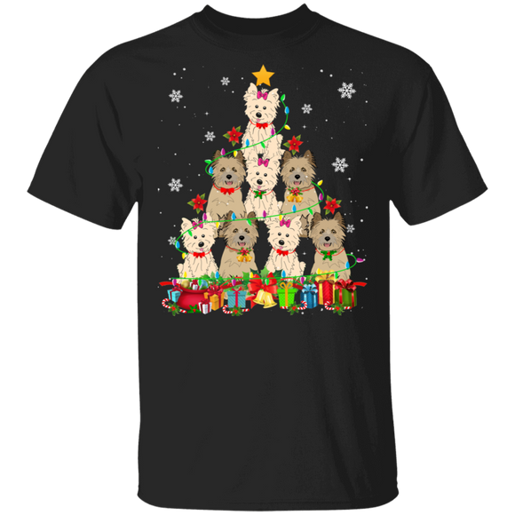 Christmas Tree Shirt Cairn Terrier Christmas Tree Cute X-mas Tree Cairn Terrier Lover Gifts Christmas T-Shirt - Macnystore