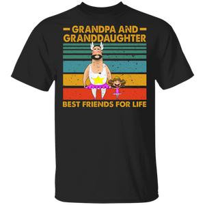 Vintage Retro Grandpa Granddaughter Best Friend For Life Ballet Father Day Shirt T-Shirt - Macnystore