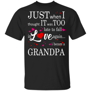 Just When I Thought It Was Too Late To Fall In Love Again I Became Grandpa Shirt T-Shirt - Macnystore