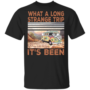 What A Long Strange Trip It's Been Cool Hippie Car Peace Sign Gifts T-Shirt - Macnystore