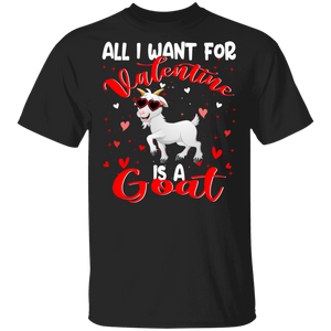 All I Want For Valentine Is A Goat Lover Farmer Matching Shirts For Couples Boys Girl Women Personalized Valentine T-Shirt - Macnystore