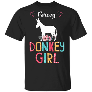 Crazy Donkey Girl Funny Female Donkey Lover T-Shirt - Macnystore