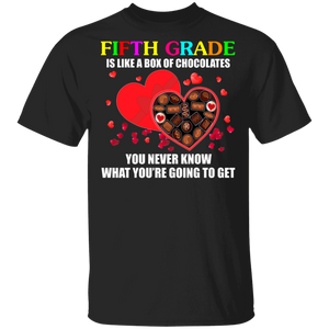 Fifth Grade Is Like A Box Of Chocolates Matching Shirts For Elementary Middle Teacher Personalized Valentine Gifts T-Shirt - Macnystore