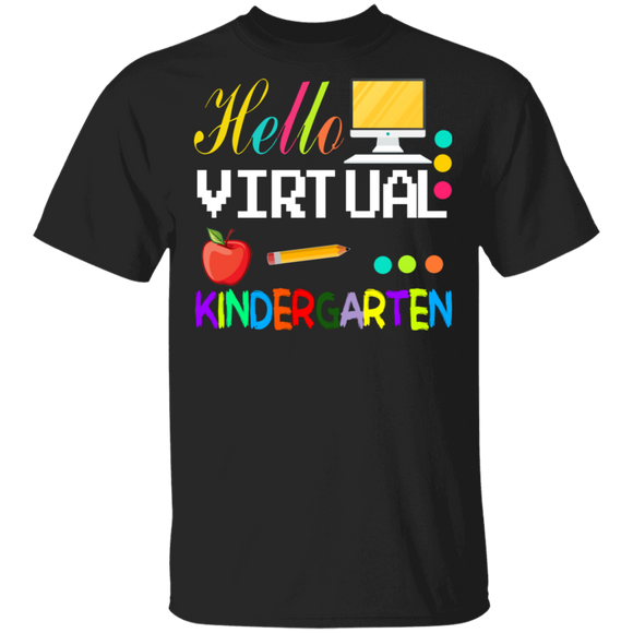 Funny Hello Virtual Kindergarten Funny Back to School Gifts T-Shirt - Macnystore