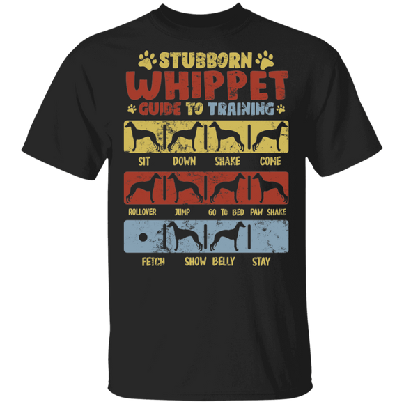 Stubborn Whippet Guide To Training Funny Dog Trainer Lover Gifts T-Shirt - Macnystore