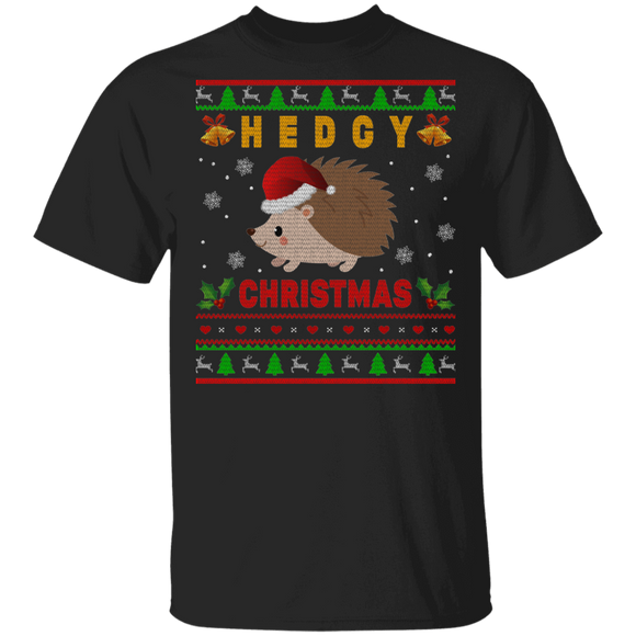 Christmas Hedgy Shirt Hedgy Christmas Ugly Funny Christmas Sweater Santa Hedgehog Lover Gifts T-Shirt - Macnystore