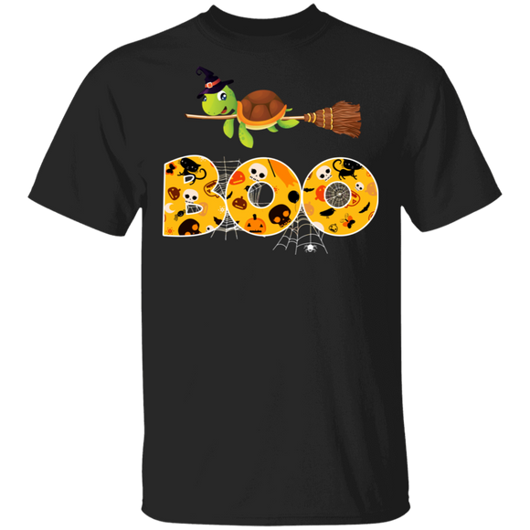 Halloween Shirt Boo Cute Turtle Witch Lover Gifts Halloween T-Shirt - Macnystore