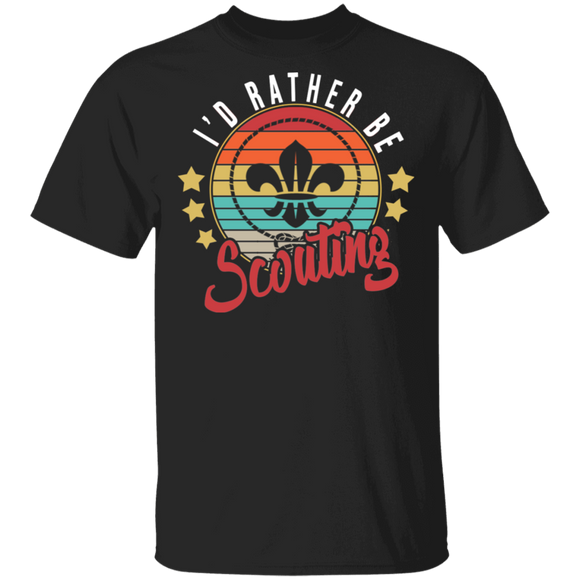 Vintage Retro I'd Rather Be Scouting Cool Scouts Gifts T-Shirt - Macnystore