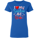 I Love My Smokin Hot Wife Cute Valentine Couple Ladies T-Shirt - Macnystore